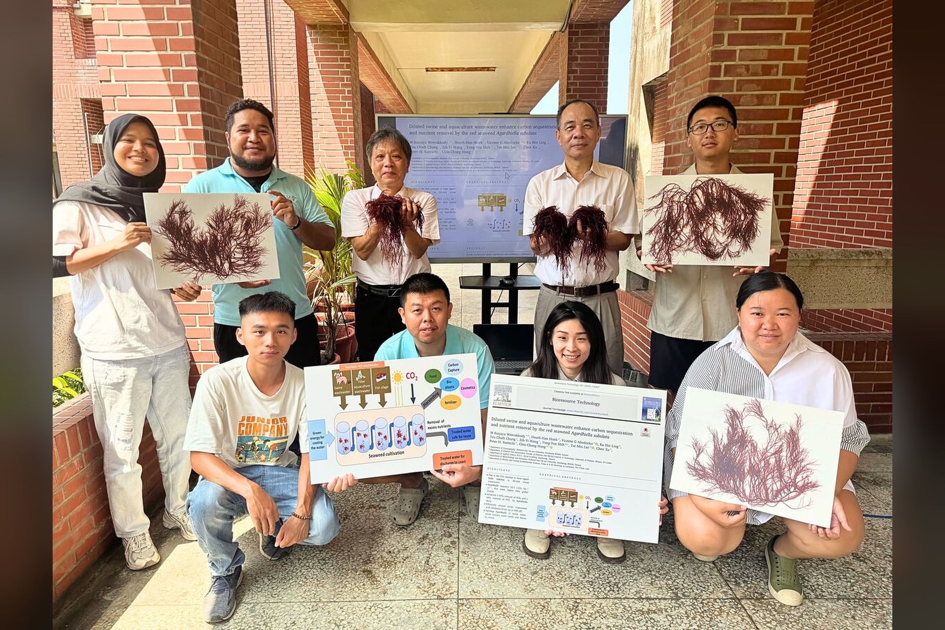 NSYSU proposes an innovative carbon capture strategy using red seaweed cultivated in seawater mixed with livestock wastewater